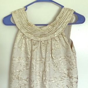 Vera Wang white golden jacquard cocktail dress